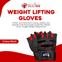 Dr. SwagFit Weight Lifting Gloves, Supportive Gym Gloves for Fitness, CrossFit, and Weight Training for Men & Women, Non-Slip, Durable Workout Gloves with Wrist Support