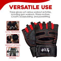 Dr. SwagFit Weight Lifting Gloves, Supportive Gym Gloves for Fitness, CrossFit, and Weight Training for Men & Women, Non-Slip, Durable Workout Gloves with Wrist Support