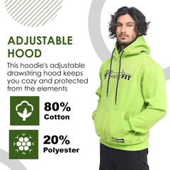 Dr. SwagFit Unisex Adult Classic Green Hoodie, Fleece Hoodie Jacket for Men and Women, Casual, Warm, Hooded Sweatshirt Pullover