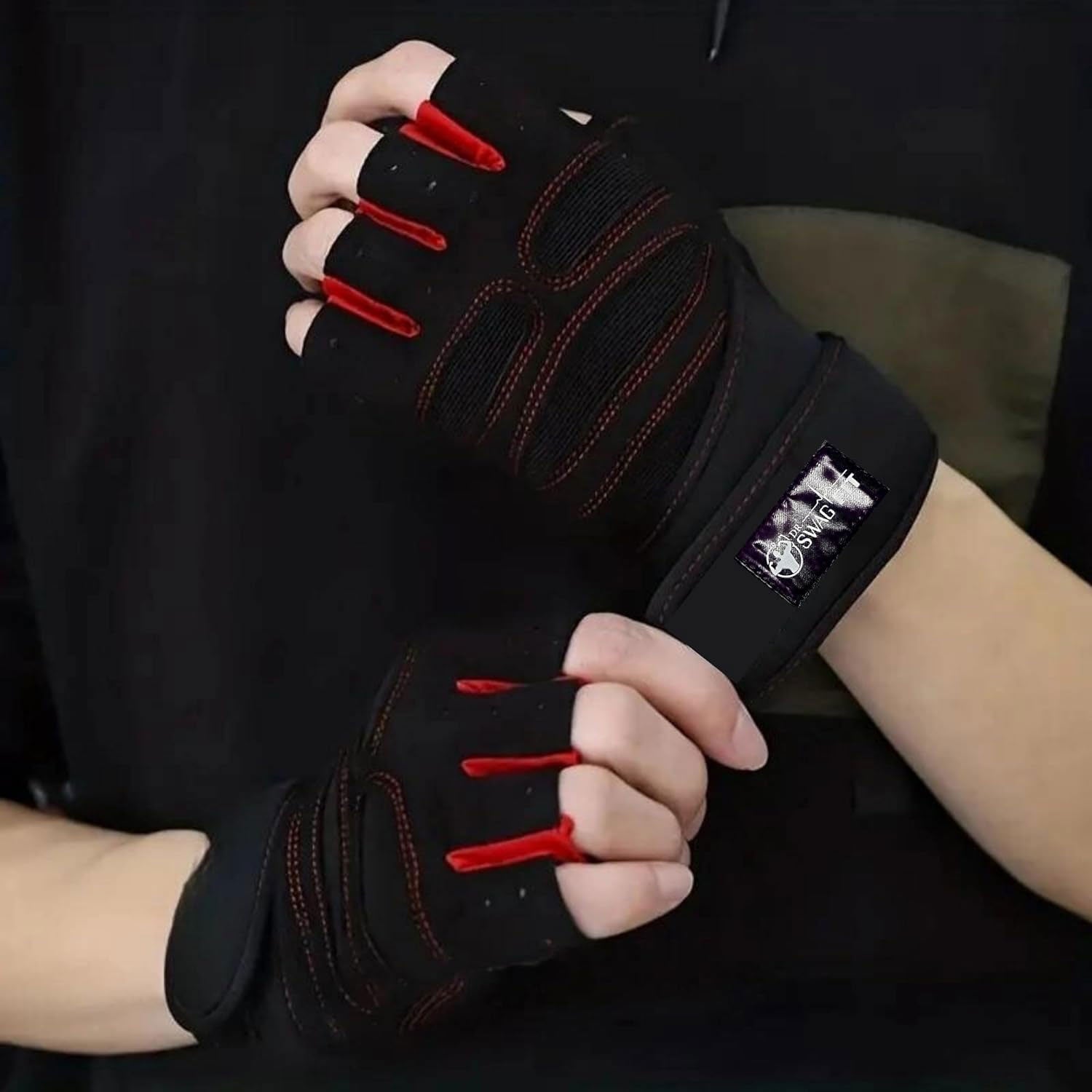 Dr. SwagFit Weight Lifting Gloves, Supportive Gym Gloves for Fitness, CrossFit, and Weight Training for Men & Women, Non-Slip, Durable Workout Gloves with Wrist Support