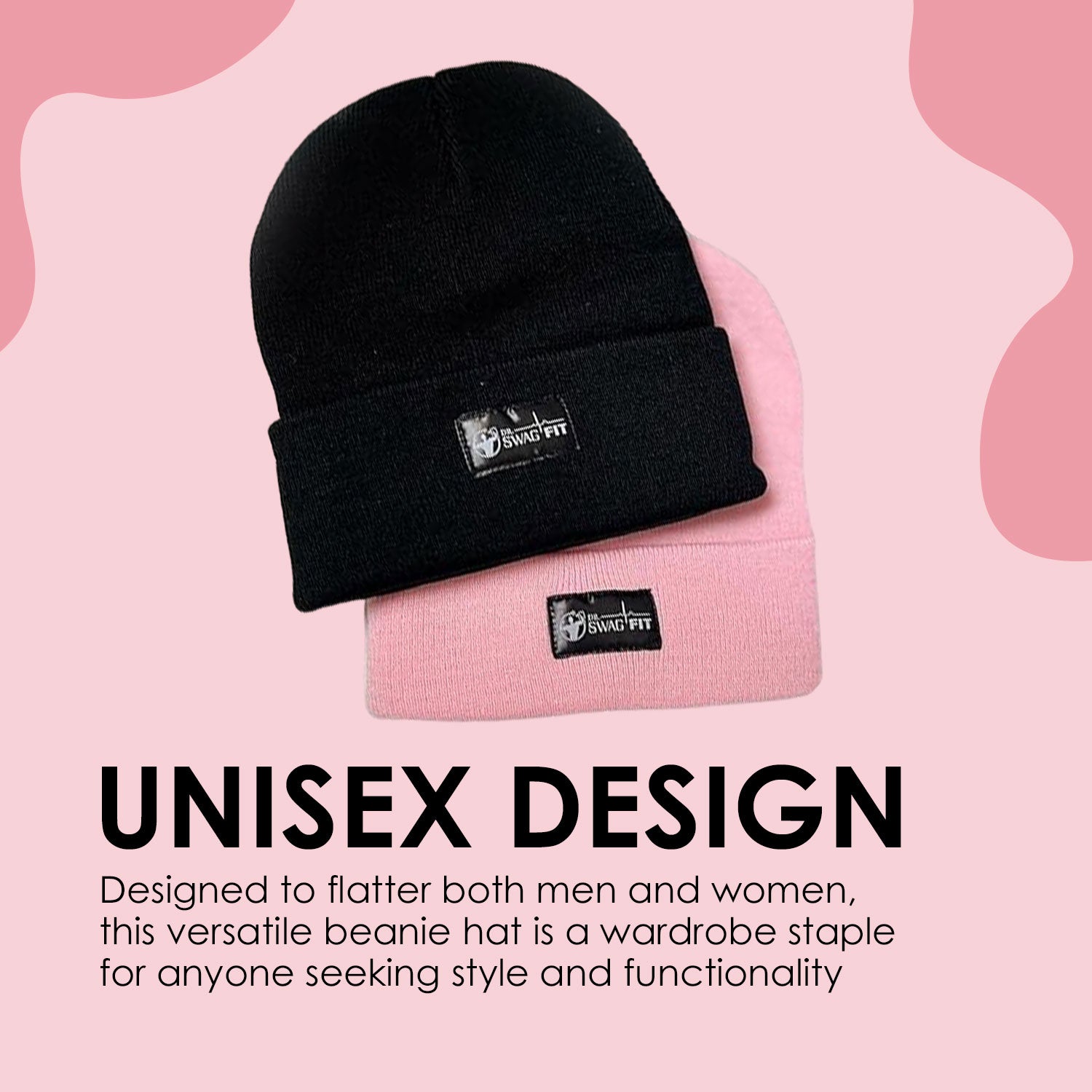 Dr. SwagFit Beanie for Women and Men, Classic Stretchy Fleece Winter Skull Cap, Soft and Comfy Knitted Beanie